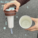 Axyaa Star Thermos Bottle 500ml Cute Kawaii Stainless Steel Ceramic Coffee Cup
