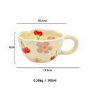 Axyaa Irregular Flower Ceramic Mug Yellow - Korean Style Cute Tea Cup