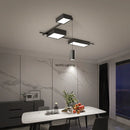 Axyaa Nordic LED Ceiling Light Black Rectangle Chandelier for Modern Luxury Home Decor