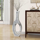 Axyaa Silver Crystal Hollow Floor Vase 30” Tall
