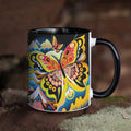 Axyaa Colorful Butterfly 11oz Ceramic Mug: Classical Oil Painting, Coffee/Tea Cup, Christmas Gift