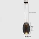 Axyaa Blue Glass LED Pendant Lamp for Coffee Shop & Bar Counter Chandelier