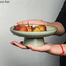 Axyaa Ceramic High Footed Fruit Plate - Japanese Style Tableware