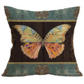 Axyaa Butterfly Pattern Linen Cushion Sleeve for Home Living Room Bedroom Sofa Car