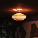 Axyaa French Style Pleated Ceiling Lamp - Vintage Weaving Design for Home and Office