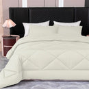 Axyaa Comforter Set, Beige Blanket, Grey Quilt 229*229cm Twin King