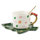 Axyaa Santa Claus Christmas Tree Ceramic Coffee Cup and Saucer Gift