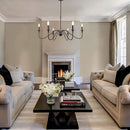 Axyaa 6-Light Wrought Iron Chandelier - Classic Candle Pendant for Kitchen Dining Farmhouse