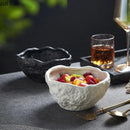Axyaa Stone Pattern Ceramic Bowl Set for Molecular Cuisine and Dining