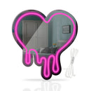 Axyaa Heart LED Makeup Mirror Lamp Neon Light for Girls Bedroom