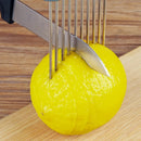 Axyaa Onion Cutter Holder Lemons Slicer Kitchen Gadget Fork Stainless Steel