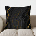 Axyaa Black & Gold Marbled Pattern Throw Pillow Cover for Sofa, Bedroom, Car
