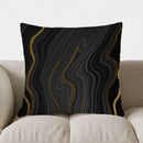 Axyaa Black & Gold Marbled Pattern Throw Pillow Cover for Sofa, Bedroom, Car