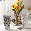 Axyaa Crystal Glass Hydroponic Vase for Art Flower Arrangement and Decor