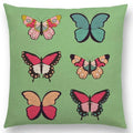 Axyaa Botanical Floral & Butterfly Cushion Cover - Home Decor Sofa Pillow Case