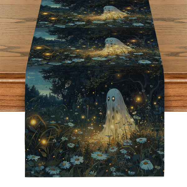 Rustic Halloween Plants Table Runner for Wedding Party & Home Decor by Axyaa