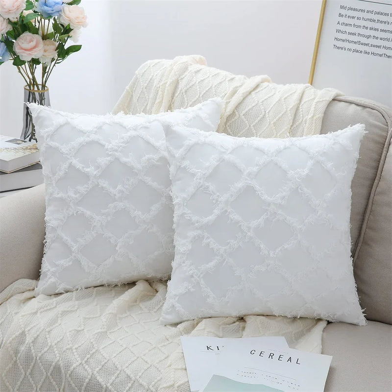 Axyaa Soft Striped Linen Pillow Cover for Sofa - 50x50cm