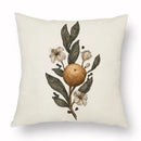 Axyaa Retro Flower Fox Pillowcase in Peach Skin Velvet.