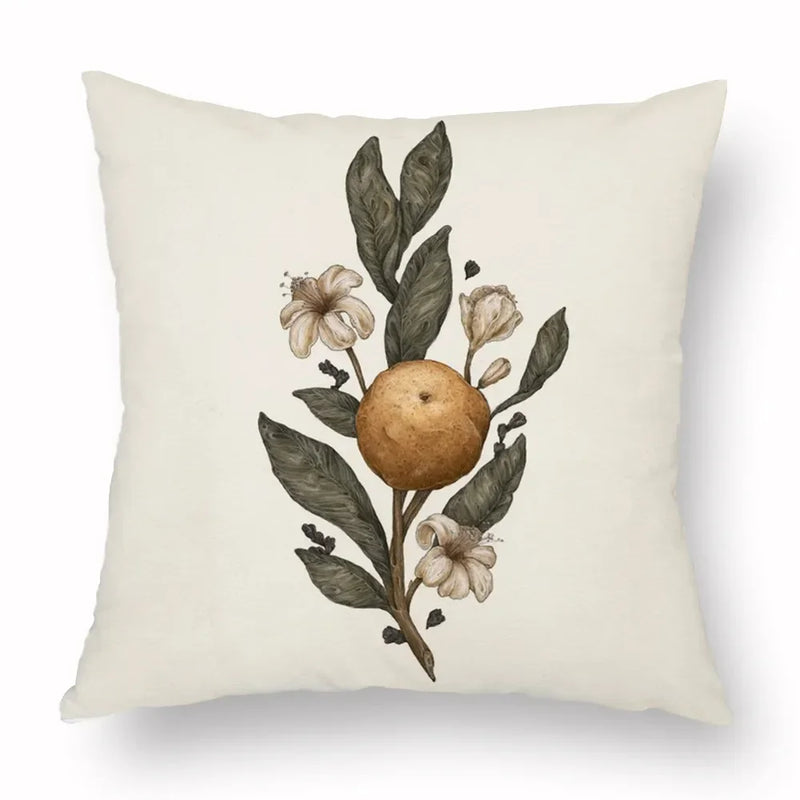 Axyaa Retro Flower Fox Pillowcase in Peach Skin Velvet.