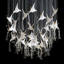 Axyaa Modern Glass Pendant Chandelier for Living Room Hotel Villa Lobby & Duplex Buildings.