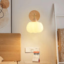 Axyaa Wood Canopy LED Wall Light Fixture with Pull Chain Switch