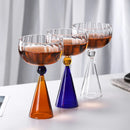 Axyaa Elegant Champagne Coupes with Blue Amber Ball Stem.