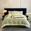 Axyaa Winter Thickened Carved Milk Fleece 4-Piece Set Coral Fleece Bedding