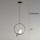Axyaa Magpie LED Pendant Lamp: Minimalist Circular Lighting for Living Room, Bedroom, and Kitchen