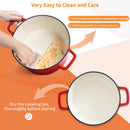 Axyaa 5L Cast Iron Dutch Oven with Enamelled Casserole, 23cm - 3 Color Options
