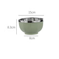 Axyaa Stainless Steel Double Layer Rice Bowl for Kids and Kitchen Tableware