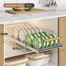 Axyaa Wood Drawer Organizer Dish Drying Rack Spicy Storage Multifunction Set