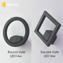 Axyaa LED Outdoor Wall Light Waterproof Aluminum Round Square Garden Sconce