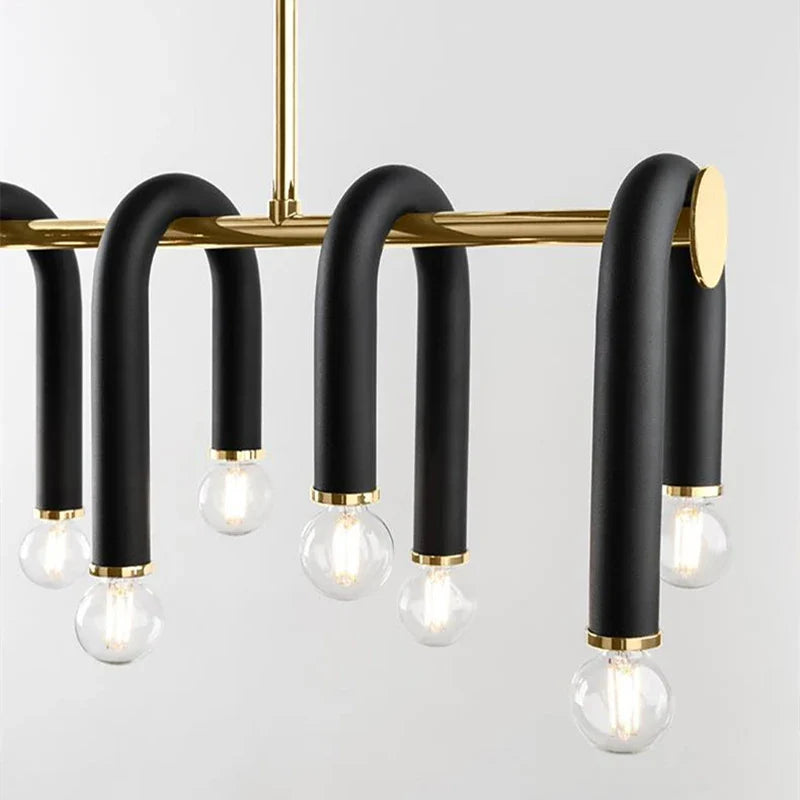 Axyaa U Shape Chandelier: Luxury Designer LED Living Room Lighting Fixtures