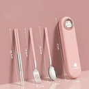 Axyaa Kawaii Cutlery Set: Spoon, Fork, Chopsticks in Case