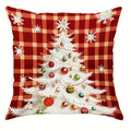 Axyaa Festive Christmas Cushion Cover Set: Snowman, Tree, Santa & Deer Patterns for Sofa