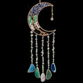Axyaa 7 Chakra Agate Dream Catcher Moon Gemstone Wind Chime Home Decor