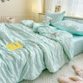 Axyaa Summer Seersucker Comforter Quilt - Cool & Refreshing Machine Washable Blanket