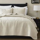 Axyaa Cotton King Size Quilt Bedding Set with 2 Pillow Shams, Soft & Lightweight Texture