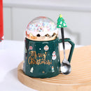 Santa Claus Ceramic Mug Set by Axyaa: Festive Lid, Spoon, Perfect X'mas Gift