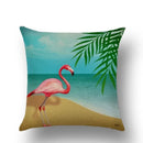 Axyaa Flamingo Print Linen Pillowcase 45*45cm