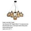 Axyaa Smoke Grey/Amber Multi Head Glass Chandelier for Modern Living Spaces