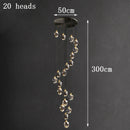 Axyaa Crystal Stair Chandelier: Modern LED Ceiling Light for Living Room