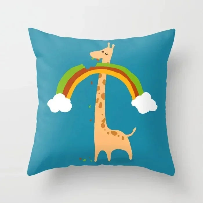 Axyaa Cartoon Animal Pillowcase: Office Car Seat Decor, Sofa Bedroom Cute Pillowcase