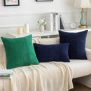 Axyaa Navy Blue Corduroy Pillowcase Solid Color Cushion Cover 45*45cm 30*50cm