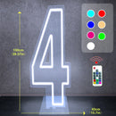 Axyaa Color-changing Numbers Letters Neon Sign Stand Decor party