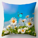 Axyaa Spring Flowers Landscape Cushion Cover 45x45cm - Decorative Pillow Case for Sofa and Bed