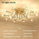 Axyaa Crystal Leaf LED Chandelier: Nordic Modern Luxury for Bedroom and Restaurant