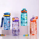 Axyaa Dinosaur Kids Water Bottle - Leakproof 600ml Sippy Cup with Silicone Straw