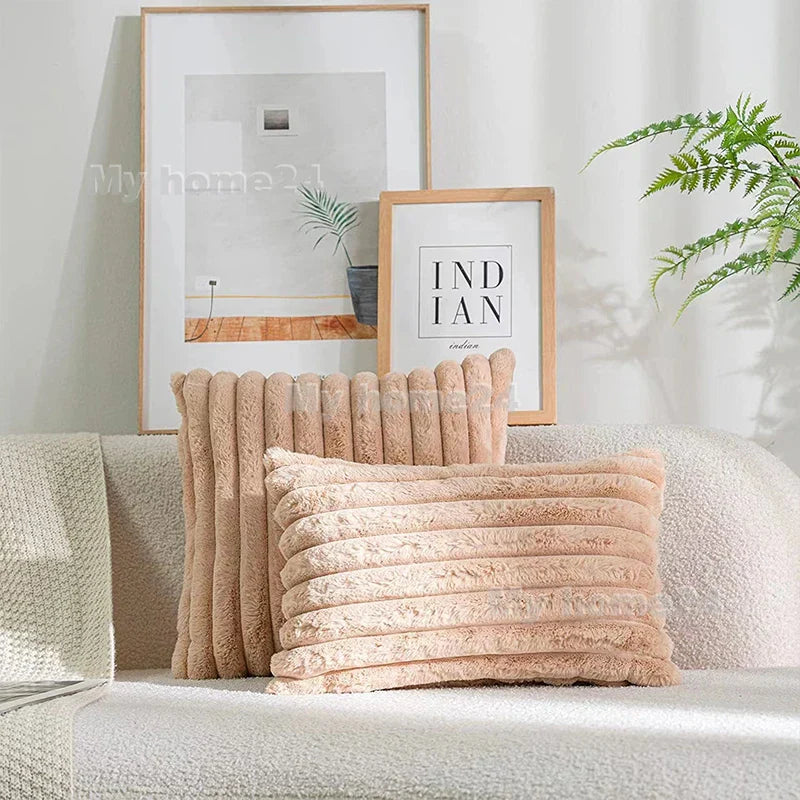 Axyaa Retro Fluffy Soft Pillowcase 45*45cm 50*30cm for Sofa Couch Home Decor