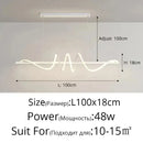 Axyaa Modern LED Dining Chandelier Linear Wavy Pendant Lights for Home Decor